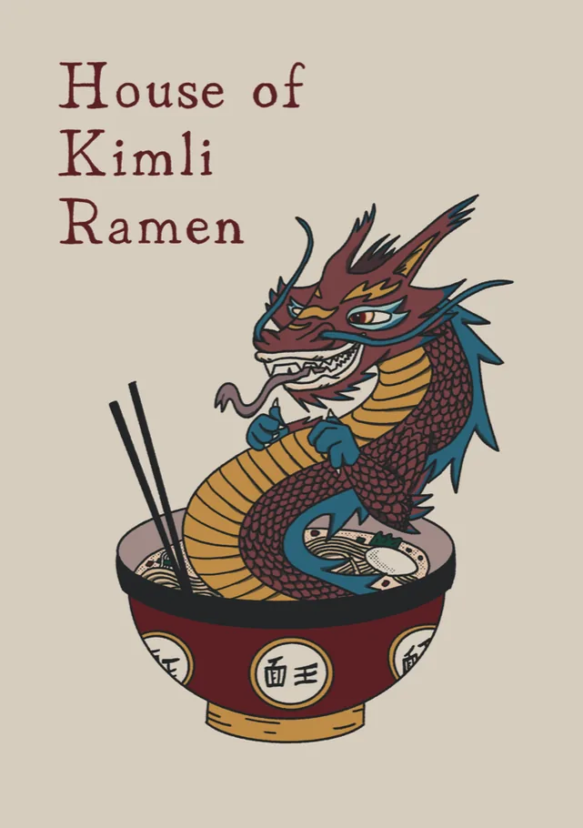 Omslag: House of Kimli Ramen med draken i ramenskålen